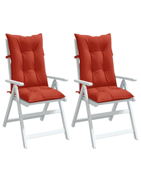 Cuscini Sedia Schiena Alta 2 Rosso Mélange 120x50x7 Tessuto
