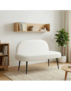 Panchina imbottita con schienale Bianco 110 x 60 x 76 cm
