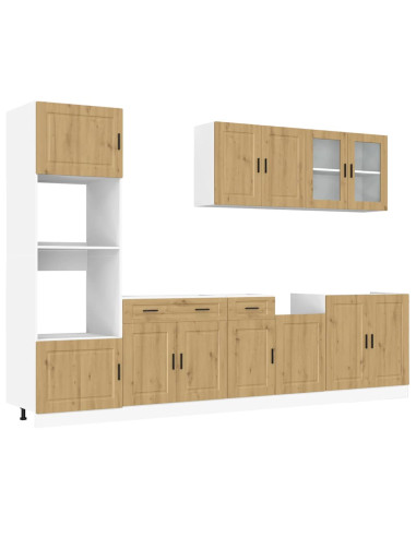 Set Mobili da Cucina 7 pz Kalmar Rovere Artigianale Truciolato
