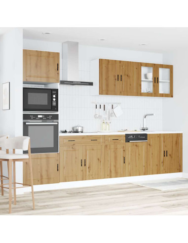 Set Mobili da Cucina 7 pz Kalmar Rovere Artigianale Truciolato