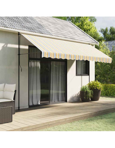 Tessuto di Ricambio per Tenda Strisce Multicolore 4x3,5 m