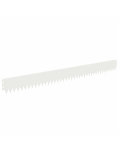 Bordura per Prato 20 pcs 103 x 10 cm Acciaio Bianco 2