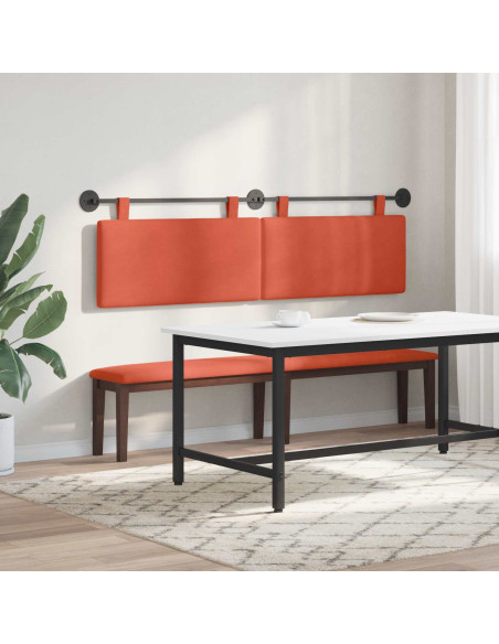 Testata appesa Rosso Arancio 190 x 55 x 5 cm Tessuto in Cords