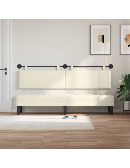 Testata appesa Crema 210 x 55 x 5 cm Tessuto in Cords