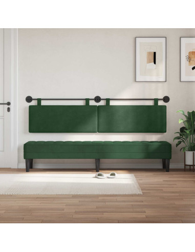 Testata appesa Verde Giungla 210 x 55 x 5 cm Tessuto in Cords