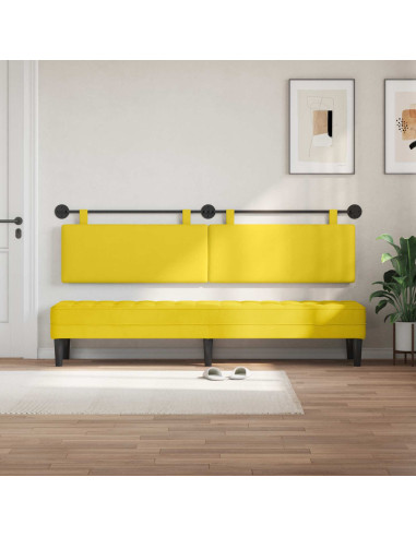 Testata appesa Giallo Chiaro 210 x 55 x 5 cm Tessuto in Cords