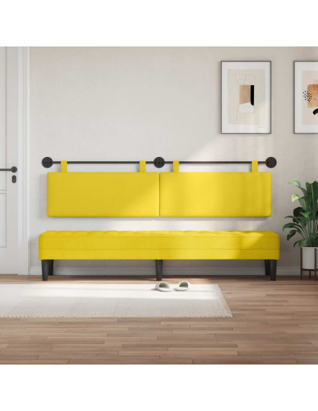 Testata appesa Giallo Chiaro 210 x 55 x 5 cm Tessuto in Cords