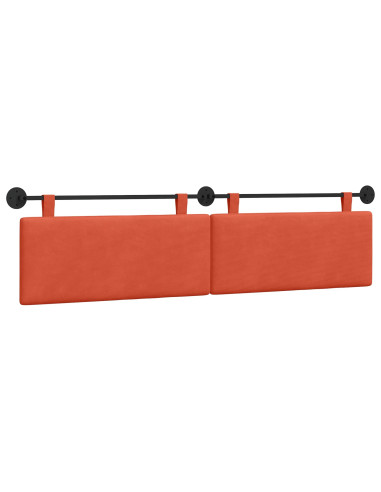 Testata appesa Rosso Arancio 210 x 55 x 5 cm Tessuto in Cords