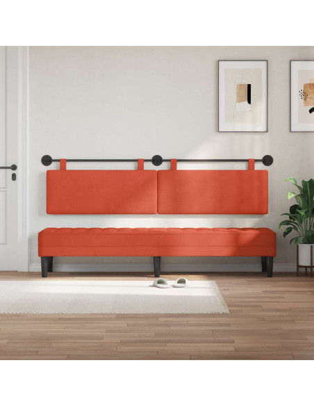 Testata appesa Rosso Arancio 210 x 55 x 5 cm Tessuto in Cords