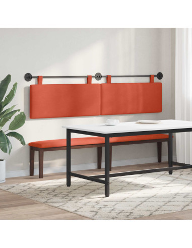 Testata appesa Rosso Arancio 210 x 55 x 5 cm Tessuto in Cords