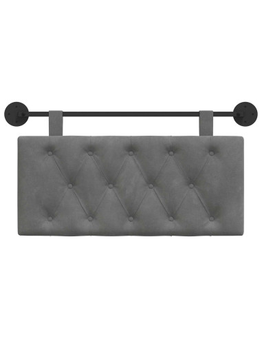Testata appesa Grigio scuro 90 x 55 x 7 cm Velluto