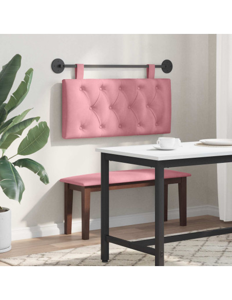 Testata appesa Montaggio a parete Rosa 90 x 55 x 7 cm Velluto
