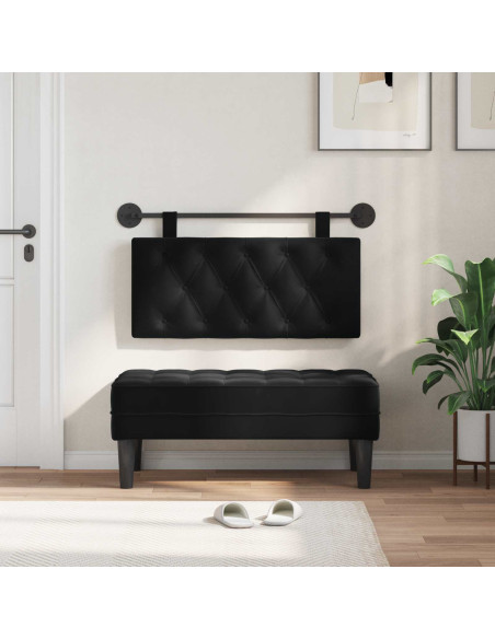 Testata appesa Montaggio a parete Nero 90 x 55 x 7 cm Velluto