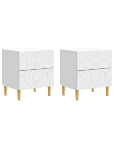 Comodino 2 pcs Bianco 43 x 34,5 x 48 cm Legno ingegnerizzato
