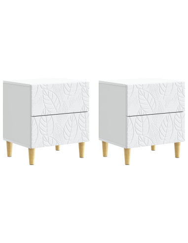 Comodino 2 pcs Bianco 43 x 34,5 x 48 cm Legno ingegnerizzato