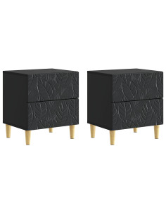Comodino 2 pcs Nero 43 x 34,5 x 48 cm Legno ingegnerizzato