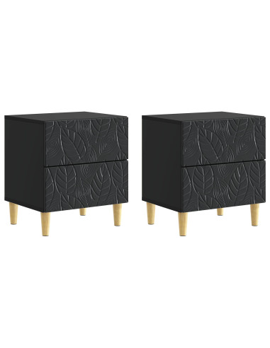 Comodino 2 pcs Nero 43 x 34,5 x 48 cm Legno ingegnerizzato