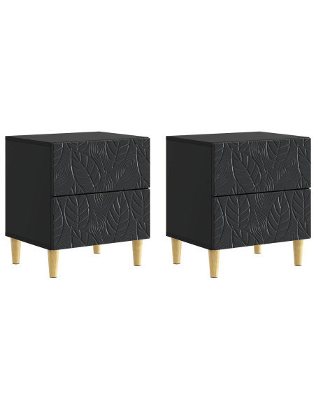 Comodino 2 pcs Nero 43 x 34,5 x 48 cm Legno ingegnerizzato