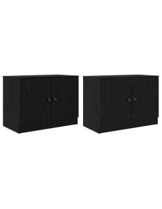 Armadietto per letto 2 pcs Rovere Nero 66 x 35 x 48 cm 2