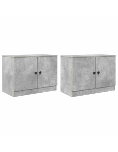 Armadietto per letto 2 pcs Grigio Cemento 66 x 35 x 48 cm 2