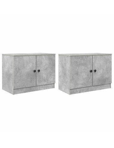 Armadietto per letto 2 pcs Grigio Cemento 66 x 35 x 48 cm