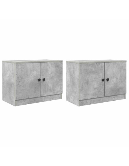 Armadietto per letto 2 pcs Grigio Cemento 66 x 35 x 48 cm