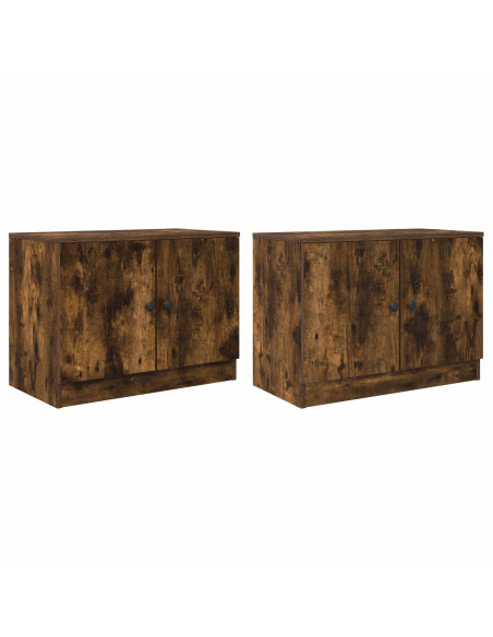 Armadietto per letto 2 pcs Rovere Fumo 66 x 35 x 48 cm