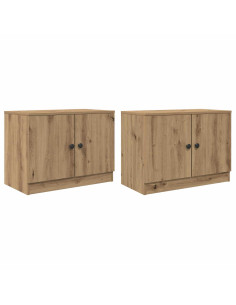 Armadietto per letto 2 pcs Rovere Artigianale 66 x 35 x 48 cm 2