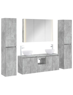 Set di mobili per il bagno 6 pcs Grigio Cemento