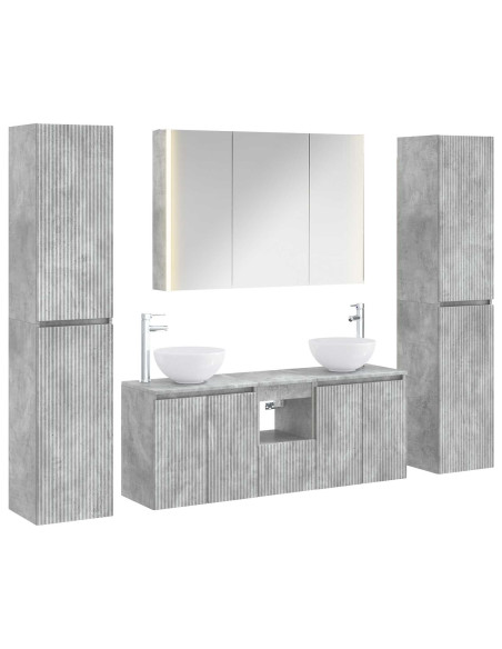 Set di mobili per il bagno 6 pcs Grigio Cemento