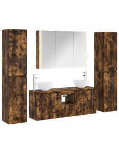 Set di mobili per il bagno 6 pcs Rovere Fumo