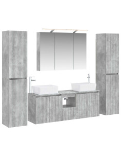 Set di mobili per il bagno 6 pcs Grigio Cemento