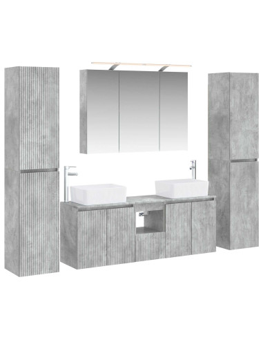 Set di mobili per il bagno 6 pcs Grigio Cemento