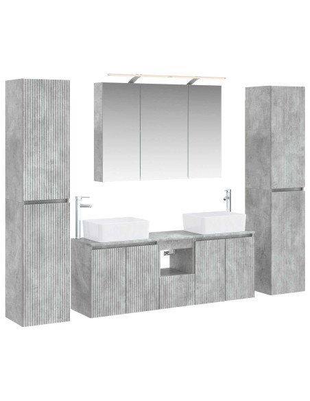 Set di mobili per il bagno 6 pcs Grigio Cemento