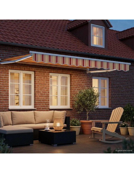 Tenda retrattile manuale con LED Multicolore 2,5 x 2 m