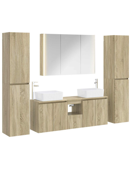 Set di mobili per il bagno 6 pcs Rovere Sonoma