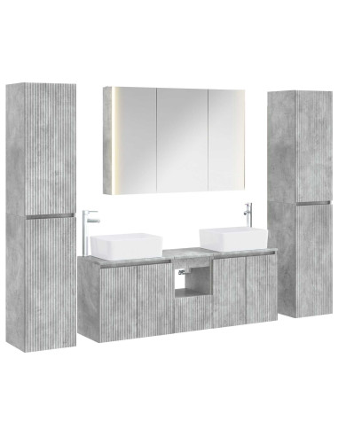Set di mobili per il bagno 6 pcs Grigio Cemento