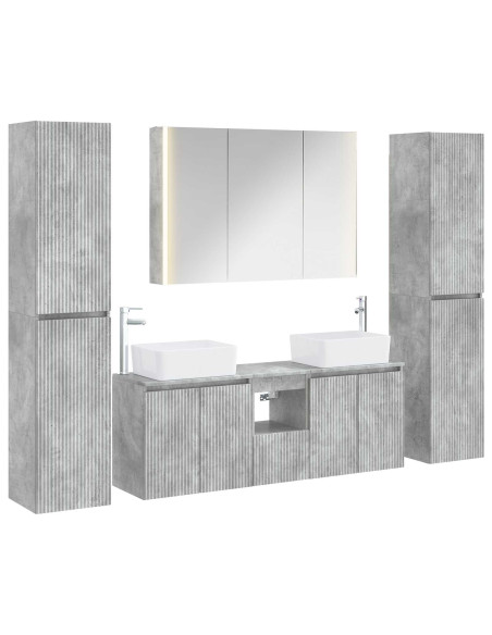 Set di mobili per il bagno 6 pcs Grigio Cemento