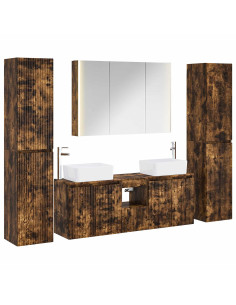 Set di mobili per il bagno 6 pcs Rovere Fumo