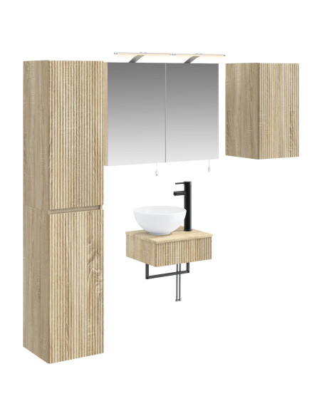 Set di mobili per il bagno 5 pcs Rovere Sonoma