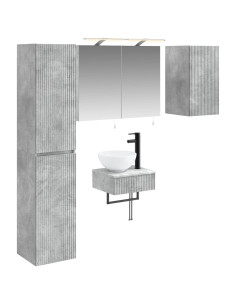 Set di mobili per il bagno 5 pcs Grigio Cemento