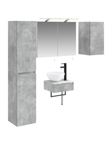 Set di mobili per il bagno 5 pcs Grigio Cemento