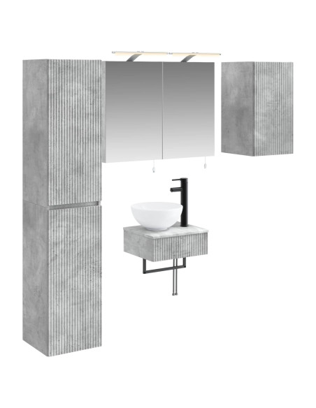 Set di mobili per il bagno 5 pcs Grigio Cemento