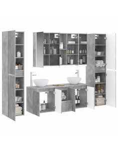 Set di mobili per il bagno 6 pcs Grigio Cemento 2