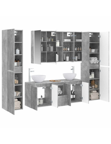 Set di mobili per il bagno 6 pcs Grigio Cemento