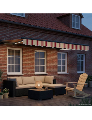 Cornice per Tenda Manuale con LED 2,5 x 2 m
