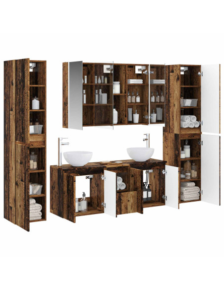 Set di mobili per il bagno 6 pcs Legno antico