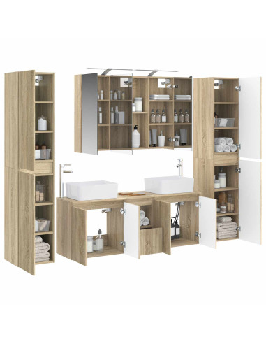 Set di mobili per il bagno 6 pcs Rovere Sonoma
