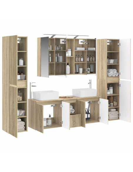 Set di mobili per il bagno 6 pcs Rovere Sonoma
