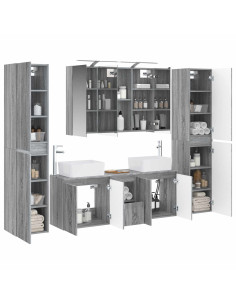 Set di mobili per il bagno 6 pcs Sonoma grigio 2